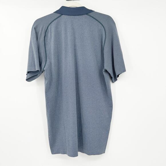 Lululemon Mens Get Outside Get Sweaty Metal Vent Tech Striped Polo Shirt Size L - Picture 7 of 7